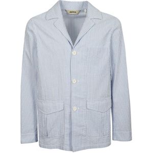 Aspesi, Jassen, Heren, Blauw, M, Katoen, Blauw Enkellange Jas