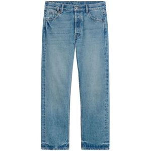 Jacquemus, Jeans, Heren, Blauw, W34, Poederblauwe Tapered Leg Jeans