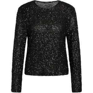 Bruuns Bazaar, Blouses & Shirts, Dames, Zwart, S, Pailletten, Zwarte Pailletten Blouse