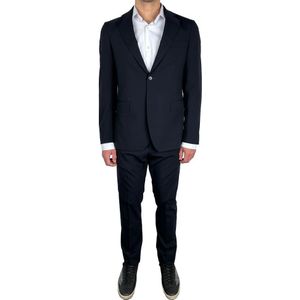 Aquascutum, Pakken, Heren, Blauw, XL, Wol, Elegant Italiaans marineblauw pak