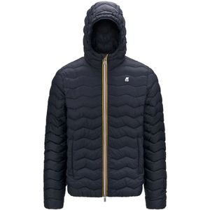 K-Way, Jassen, Heren, Blauw, XL, Nylon, Gewatteerde Warme Jas