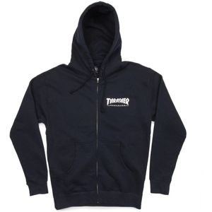 Thrasher, Sweatshirts & Hoodies, Heren, Blauw, XL, Ritshoodie in Marineblauw/Wit