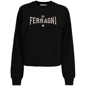 Chiara Ferragni Collection, Sweatshirts & Hoodies, Dames, Zwart, XS, Zwarte Sweater