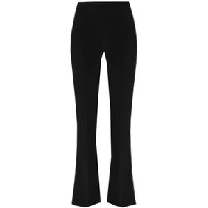 Elisabetta Franchi, Broeken, Dames, Veelkleurig, S, Stretch Crepe Flared Broek