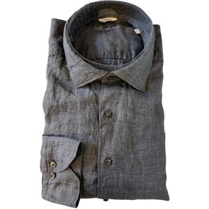 Stenströms, Overhemden, Heren, Blauw, XL, Linnen, Blauw Linnen Overhemd