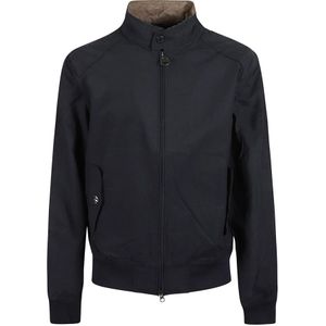 Barbour, Jassen, Heren, Blauw, M, Katoen, Salie Gewaxte Bomberjack