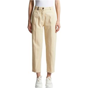 Peserico, Jeans, Dames, Geel, S, Katoen, Denim wortelbroek in stretch katoen boule