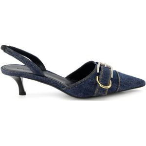 Givenchy, Schoenen, Dames, Blauw, 36 EU, Blauwe Slingback Kitten Heel Schoenen