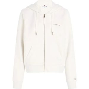 Tommy Hilfiger, Sweatshirts & Hoodies, Dames, Beige, L, Katoen, Zip-through Hoodie