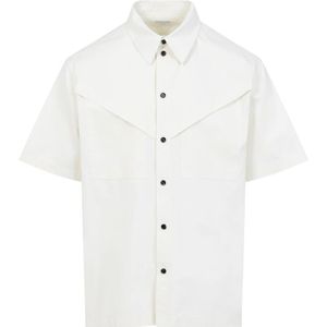 Bottega Veneta, Overhemden, Heren, Wit, M, Katoen, Katoenen Twill Overhemd