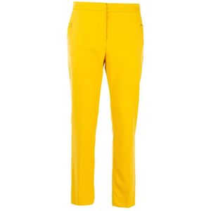 Liu Jo, Broeken, Dames, Geel, S, Katoen, Solid Chino Broek
