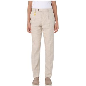Manuel Ritz, Broeken, Heren, Beige, XL, Linnen, Beige Linnen Broek