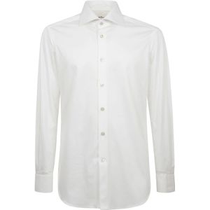 Kiton, Overhemden, Heren, Wit, 3Xl, Katoen, Regular Fit Franse Kraag Overhemd