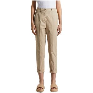 Peserico, Broeken, Dames, Beige, S, Katoen, Stretch katoenen broek