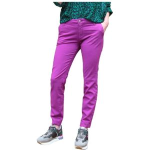 Mason's, Broeken, Dames, Paars, XS, Katoen, Jacqueline Curvy Chino Broek