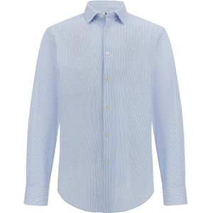 Boggi Milano, Overhemden, Heren, Blauw, M, Nylon, Slim Fit Stretch Nylon Overhemd