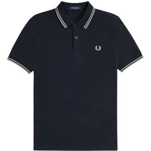 Fred Perry, Tops, Heren, Blauw, S, Katoen, Twin Tipped Polo