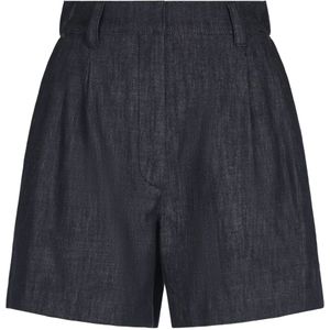 Brunello Cucinelli, Korte broeken, Dames, Blauw, S, Denim, Blauwe Denim Jeans