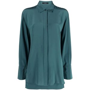 Joseph, Blouses & Shirts, Dames, Groen, S, Elegante Crêpe de Soie Blouse