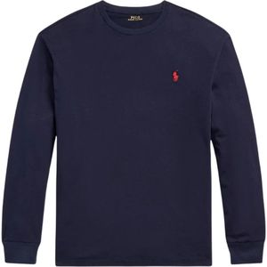 Ralph Lauren, Tops, Heren, Blauw, L, Katoen, Klassieke pasvorm longsleeve T-shirt