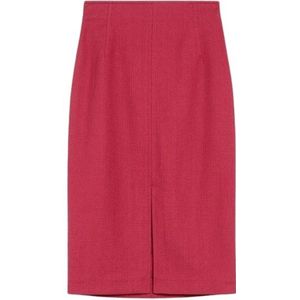 Max Mara Weekend, Rokken, Dames, Rood, S, Katoen, Framboos Midi Rok met Split