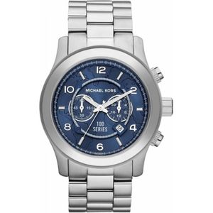 Michael Kors, Accessoires, Heren, Grijs, ONE Size, Roestvrijstalen Herenhorloge Quartz Zilver
