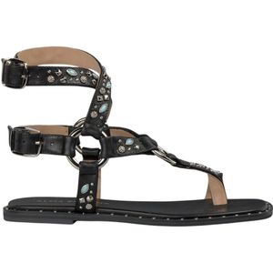 Alma EN Pena, Schoenen, Dames, Zwart, 41 EU, Studded toe sandal