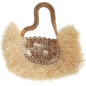 Rabanne, Tassen, Dames, Beige, ONE Size, Stijlvolle Handtas