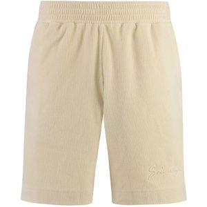 Givenchy, Korte broeken, Heren, Beige, S, Katoen, Katoenen shorts met trekkoord en zakken