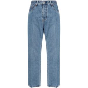 Gucci, Jeans, Dames, Blauw, W28, Denim, Low waist cropped denim broek