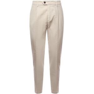 Eleventy, Broeken, Heren, Beige, W34, Katoen, Canvas Cashmere Oversized Broek