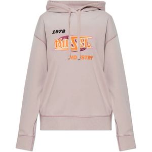 Diesel, Sweatshirts & Hoodies, Dames, Paars, L, Katoen, F-Buxt-Hood-P2 Sweatshirt