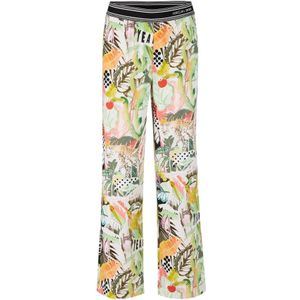 Marc Cain, Broeken, Dames, Veelkleurig, L, Flora-Fauna Broek met wijde pijpen
