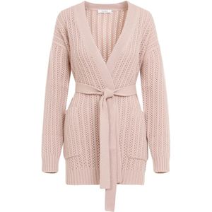 Max Mara, Truien, Dames, Roze, M, Wol, Geperforeerd Vest