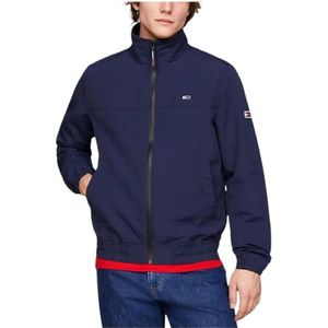Tommy Hilfiger, Jassen, Heren, Blauw, L, Polyester, Polyester Jack met Stedelijke Stijl