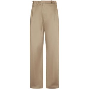 MM6 Maison Margiela, Broeken, Dames, Bruin, XS, Stijlvolle Broeken voor Vrouwen