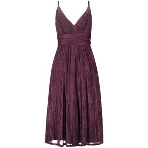 vera mont, Kleedjes, Dames, Rood, L, Glitter Avondjurk Elegant Gerimpeld Spaghettibandje