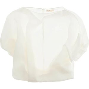 Khaite, Blouses & Shirts, Dames, Wit, S, Niles Top