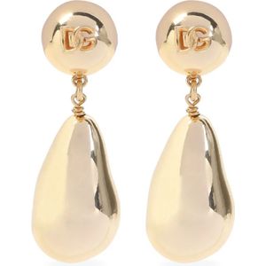 Dolce & Gabbana, Accessoires, Dames, Geel, ONE Size, Elegante Metalen Oorbellen voor Vrouwen