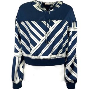 Liu Jo, Jassen, Dames, Veelkleurig, XS, Polyester, Gestreepte hoodie met elastische manchetten