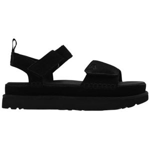 Ugg, Schoenen, Dames, Zwart, 38 EU, Suède, ‘Goldenstar’ platform sandalen