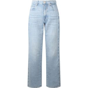 7 For All Mankind, Jeans, Dames, Blauw, W27, Denim, Kansas Tess Linnen Denim Jeans