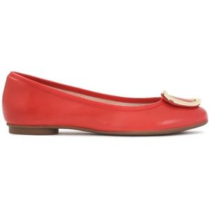 Kazar, Schoenen, Dames, Rood, 41 EU, Leer, Rode leren ballerina's met metalen accenten