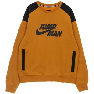 Jordan, Sweatshirts & Hoodies, Heren, Bruin, M, Katoen, Sweatshirt met ronde hals en ribdetails