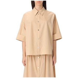 Liu Jo, Blouses & Shirts, Dames, Beige, S, Katoen, Groen Shirt Rok Set