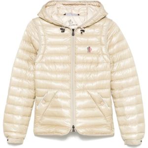 Moncler, Jassen, Dames, Beige, S, Karura 2-in-1 Korte Donsjas