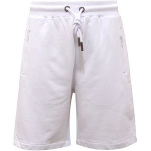Gaëlle Paris, Korte broeken, Heren, Wit, L, Witte Fleece Gevoerde Bermuda Shorts