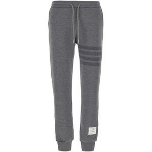 Thom Browne, Broeken, Dames, Grijs, XS, Wol, 4-Bar Joggingbroek met Trekkoord