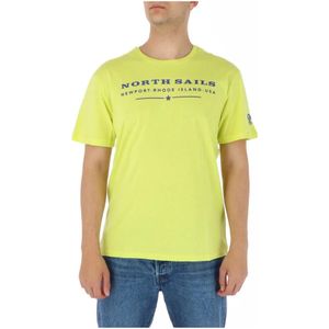 North Sails, Tops, Heren, Geel, M, Katoen, Gele Ronde Hals T-Shirt