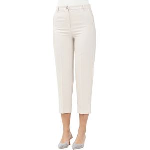 ViCOLO, Broeken, Dames, Beige, S, Beige Broek met Elastische Taille